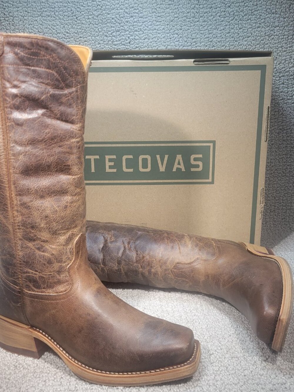 Tecovas The Charlie Women's Size 7.5B Cafe Goat Stovepipe Boots - Picture 8 of 11